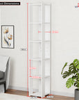 Lukzer 5-Layer Bookshelf & Open Display Rack – White, Wenge & Oak Brown (MR-019)