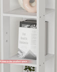 Lukzer 5-Layer Bookshelf & Open Display Rack – White, Wenge & Oak Brown (MR-019)