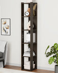 Lukzer 5-Layer Bookshelf & Open Display Rack – White, Wenge & Oak Brown (MR-019)