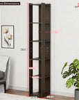 Lukzer 5-Layer Bookshelf & Open Display Rack – White, Wenge & Oak Brown (MR-019)
