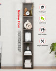 Lukzer 5-Layer Bookshelf & Open Display Rack – White, Wenge & Oak Brown (MR-019)