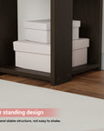 Lukzer 5-Layer Bookshelf & Open Display Rack – White, Wenge & Oak Brown (MR-019)