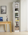 Lukzer 6-Layer Open Bookshelf & Display Rack – Engineered Wood, White, Wenge, Oak, Brown, Light Oak, Lava, Mist, Charcoal, Ember (MR-005)