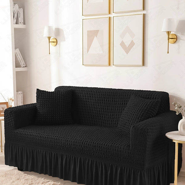 Lukzer Turkish Design Bubble Pattern Sofa Cover  Bubble Charcoal Black (SC-096-01)