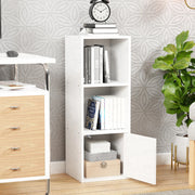 Lukzer 3 Layer Engineered Wood Storage Cabinet with Open Display Rack (MR-022/Oak Brown)