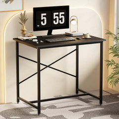 Lukzer X-Support Metal Frame & Engineered Wood Study Table for Home & Office (MST-008) Black &  Black