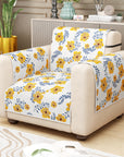 Lukzer Quilted Reversible Sofa Cover Mat with Arms | Polyester Blend 350 GSM Full Coverage & Back Belt for Stability | Washable Furniture Protector.