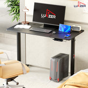 Lukzer Electric Height Adjustable Desk with USB & Type-C Study Table (EST-003/UC-Black & Black)