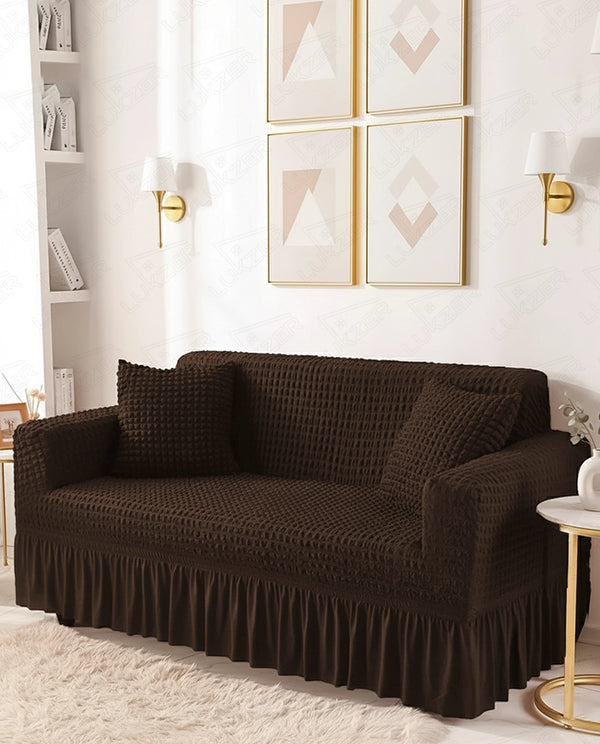 Lukzer Turkish Design Bubble Pattern Sofa Cover Bubble Coffee Brown (SC-097-01)