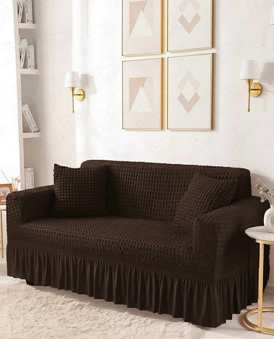 Lukzer Turkish Design Bubble Pattern Sofa Cover Bubble Coffee Brown (SC-097-01)