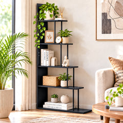 Lukzer 5-Tier Ladder Multipurpose Engineered Wood Book Shelf (MMR-015)