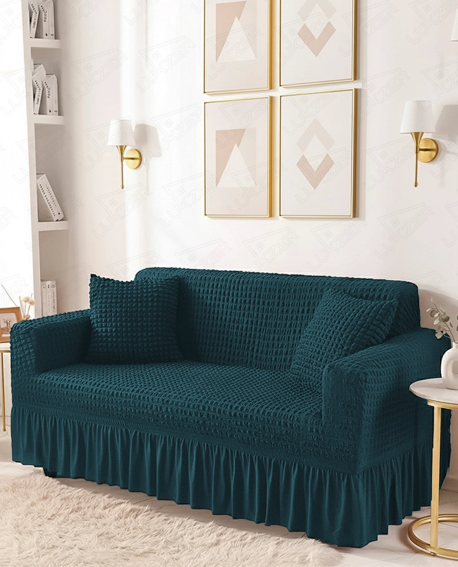 Lukzer Turkish Design Bubble Pattern Sofa Cover - Bubble Teal Blue (SC-103-01)