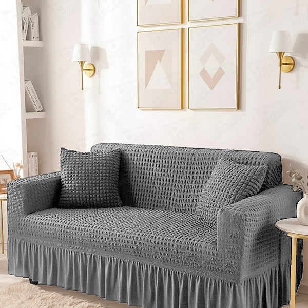 Lukzer Turkish Design Bubble Pattern Sofa Cover   Bubble Ash Grey (SC-099-01)
