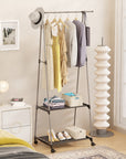 Lukzer A-Shape Garment Rack with 2 Bottom Shelves – MGR-010