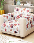 Lukzer Quilted Reversible Sofa Cover Mat with Arms | Polyester Blend 350 GSM Full Coverage & Back Belt for Stability | Washable Furniture Protector.