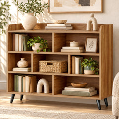 Lukzer 7-Section Engineered Wood Book Shelf with Legs (MR-008L)