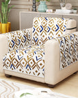 Lukzer Quilted Reversible Sofa Cover Mat with Arms | Polyester Blend 350 GSM Full Coverage & Back Belt for Stability | Washable Furniture Protector.
