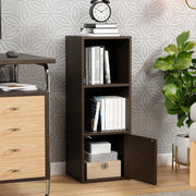 Lukzer 3 Layer Engineered Wood Storage Cabinet with Open Display Rack (MR-022/Oak Brown)