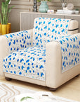 Lukzer Quilted Reversible Sofa Cover Mat with Arms | Polyester Blend 350 GSM Full Coverage & Back Belt for Stability | Washable Furniture Protector.