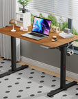 Lukzer Electric Automatic Height Adjustable Sit Stand Desk for Home & Office | EST - 003 | (Black & Oak Brown/Black & Light Oak/Black & Black/White & White/White & Oak Light/White & Oak Brown)