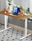 Lukzer Electric Automatic Height Adjustable Sit Stand Desk for Home & Office | EST - 003 | (Black & Oak Brown/Black & Light Oak/Black & Black/White & White/White & Oak Light/White & Oak Brown)