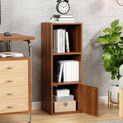 Lukzer 3 Layer Engineered Wood Storage Cabinet with Open Display Rack (MR-022/Oak Brown)