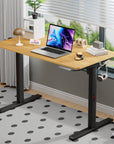 Lukzer Electric Automatic Height Adjustable Sit Stand Desk for Home & Office | EST - 003 | (Black & Oak Brown/Black & Light Oak/Black & Black/White & White/White & Oak Light/White & Oak Brown)