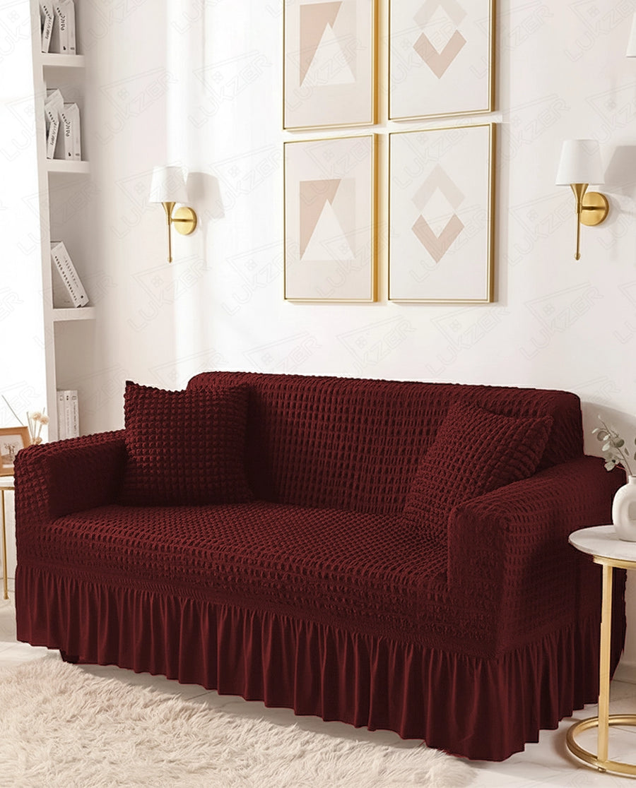 Lukzer Turkish Design Bubble Pattern Sofa Cover Bubble Wine Red (SC-098-01)