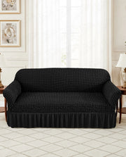 Lukzer Turkish Design Bubble Pattern Sofa Cover - Bubble Charcoal Black (SC-096-01)