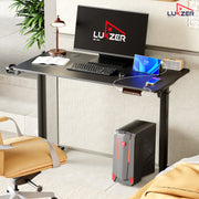 Lukzer Electric Height Adjustable Desk with USB & Type-C Study Table (EST-003/UC-Black & Black)