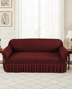 Lukzer Turkish Design Bubble Pattern Sofa Cover Bubble Wine Red (SC-098-01)