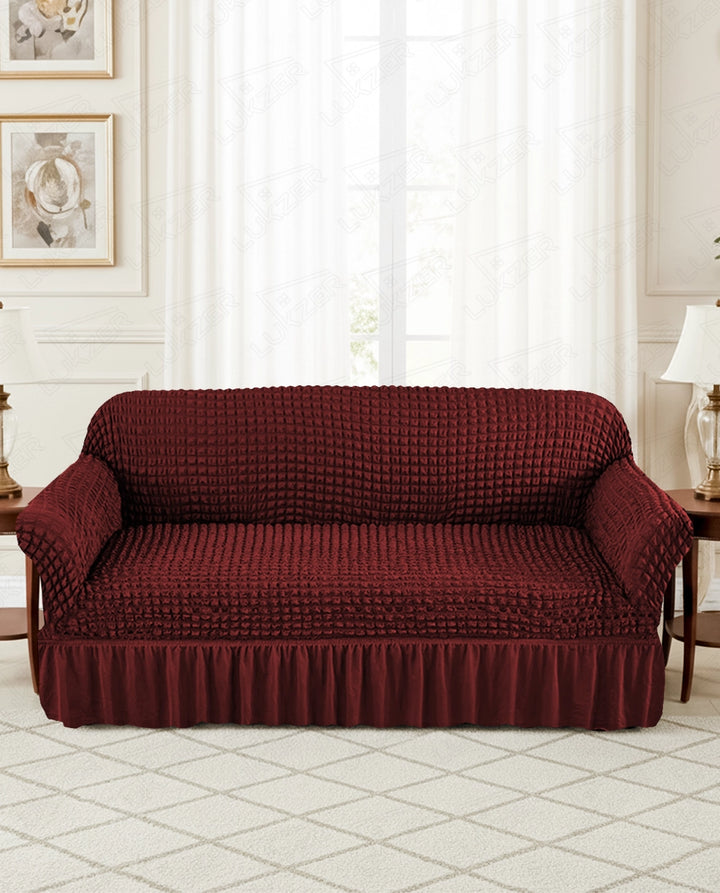 Lukzer Turkish Design Bubble Pattern Sofa Cover Bubble Wine Red (SC-098-01)