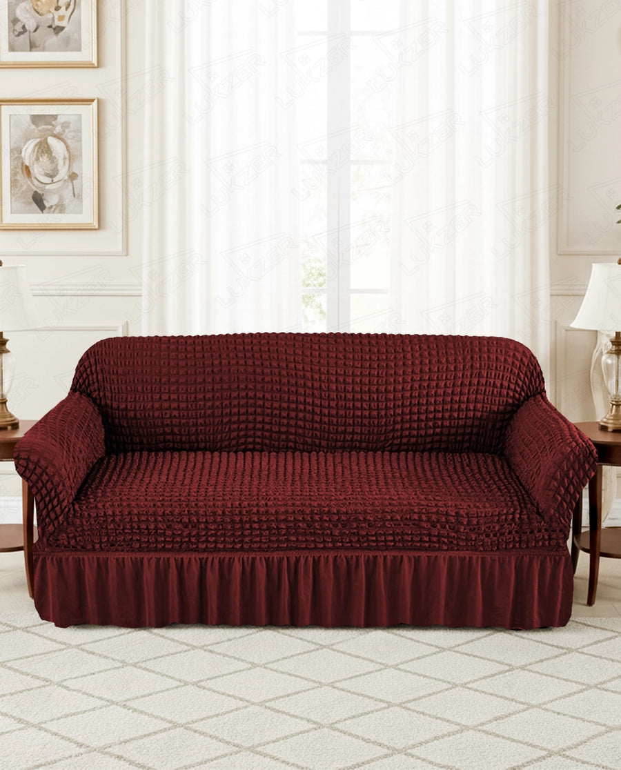 Lukzer Turkish Design Bubble Pattern Sofa Cover Bubble Wine Red (SC-098-01)