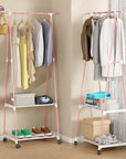 Lukzer A-Shape Garment Rack with 2 Bottom Shelves – MGR-010