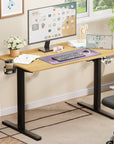 Lukzer Electric Automatic Height Adjustable Sit Stand Desk for Home & Office | EST - 003 | (Black & Oak Brown/Black & Light Oak/Black & Black/White & White/White & Oak Light/White & Oak Brown)