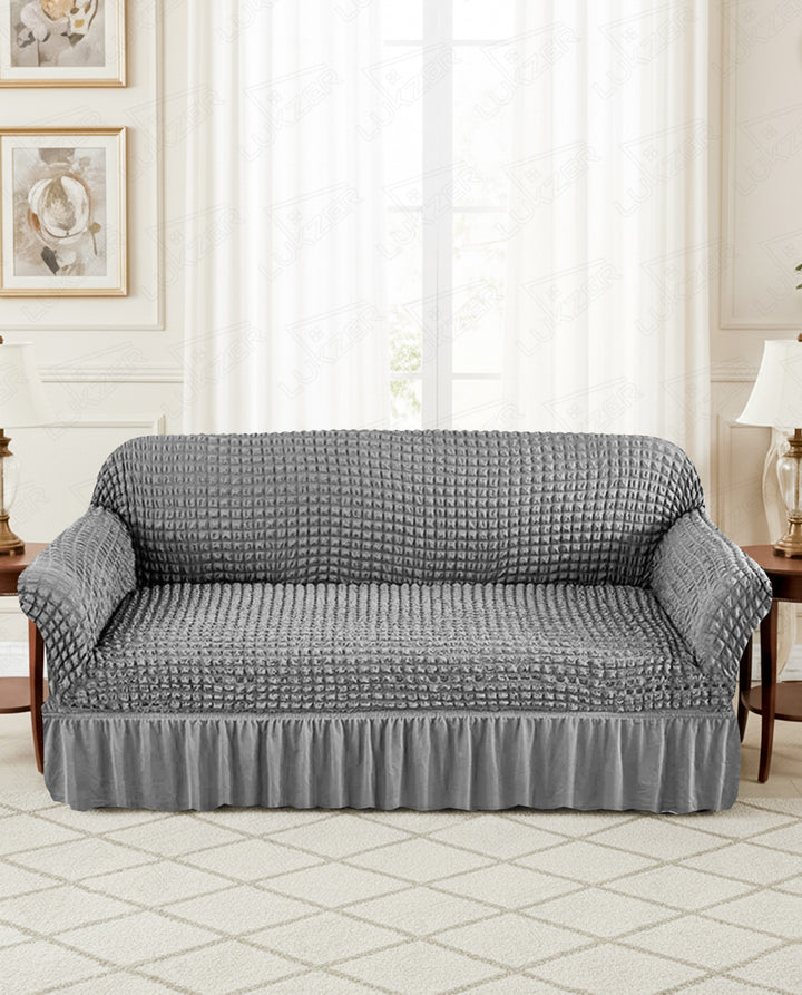 Lukzer Turkish Design Bubble Pattern Sofa Cover   Bubble Ash Grey (SC-099-01)