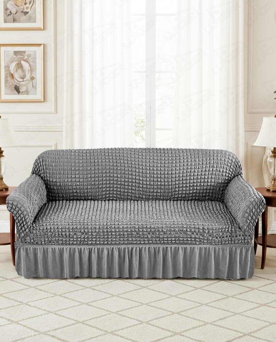 Lukzer Turkish Design Bubble Pattern Sofa Cover   Bubble Ash Grey (SC-099-01)