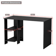 Lukzer Engineered Wood Study & Computer Table Office Desk with Bookshelf (ST-007/Black)