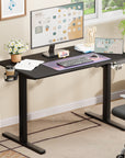 Lukzer Electric Automatic Height Adjustable Sit Stand Desk for Home & Office | EST - 003 | (Black & Oak Brown/Black & Light Oak/Black & Black/White & White/White & Oak Light/White & Oak Brown)