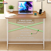 Lukzer X-Support Metal Frame & Engineered Wood Study Table for Home & Office (MST-008)