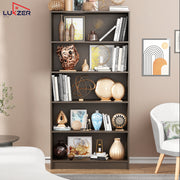 Lukzer Engineered Wood 6 Tier Bookcase Open Bookshelf & Display Rack (MR-032/Oak Brown)