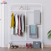 Lukzer Multi-Purpose Metal Garment Stand with Multi-Level Hanging Bars – 145x109x40cm (Black/Gold/White, Model: MGS-005)