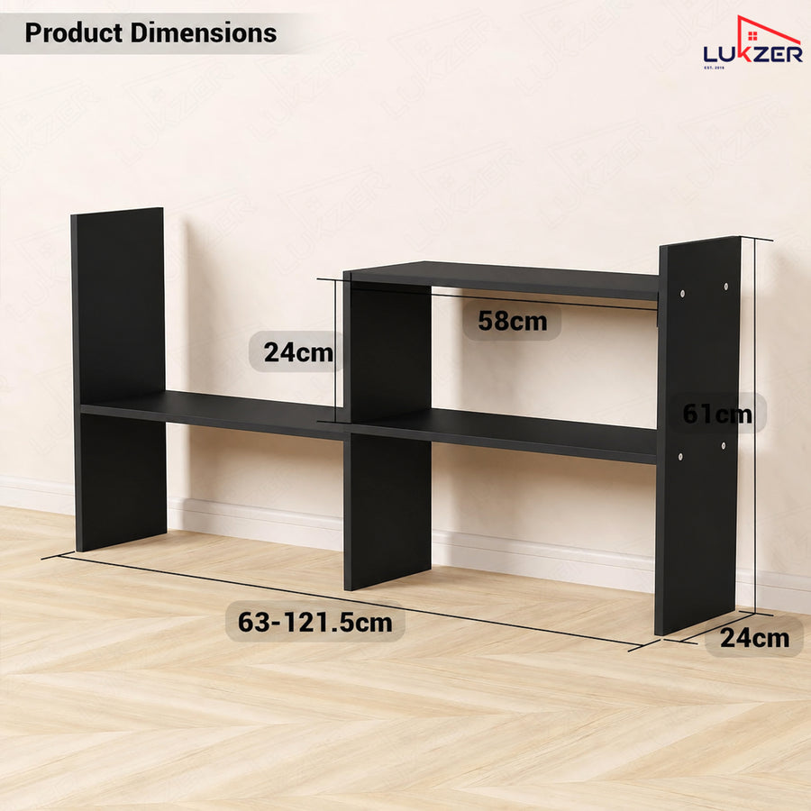 Lukzer Adjustable 5-Tier Bookshelf Multi-Functional Storage Rack (MR-011/Black)
