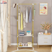 Lukzer A-Shape Garment Rack with 2 Bottom Shelves – MGR-010