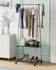 Lukzer A-Shape Garment Rack with 2 Bottom Shelves – MGR-010