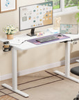 Lukzer Electric Automatic Height Adjustable Sit Stand Desk for Home & Office | EST - 003 | (Black & Oak Brown/Black & Light Oak/Black & Black/White & White/White & Oak Light/White & Oak Brown)