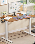Lukzer Electric Automatic Height Adjustable Sit Stand Desk for Home & Office | EST - 003 | (Black & Oak Brown/Black & Light Oak/Black & Black/White & White/White & Oak Light/White & Oak Brown)