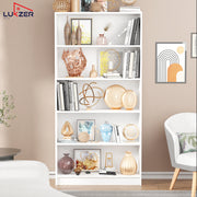 Lukzer Engineered Wood 6 Tier Bookcase Open Bookshelf & Display Rack (MR-032/White)