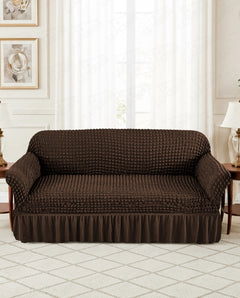 Lukzer Turkish Design Bubble Pattern Sofa Cover Bubble Coffee Brown (SC-097-01)