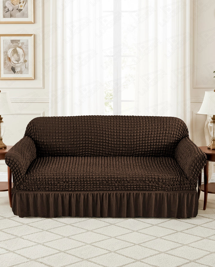 Lukzer Turkish Design Bubble Pattern Sofa Cover Bubble Coffee Brown (SC-097-01)